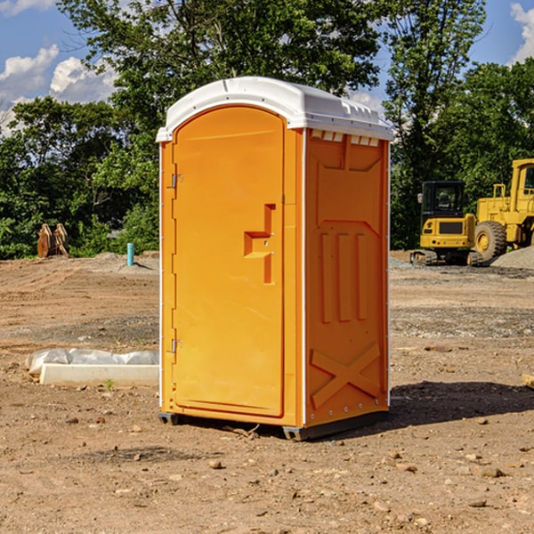 how often are the portable restrooms cleaned and serviced during a rental period in Amherst TX